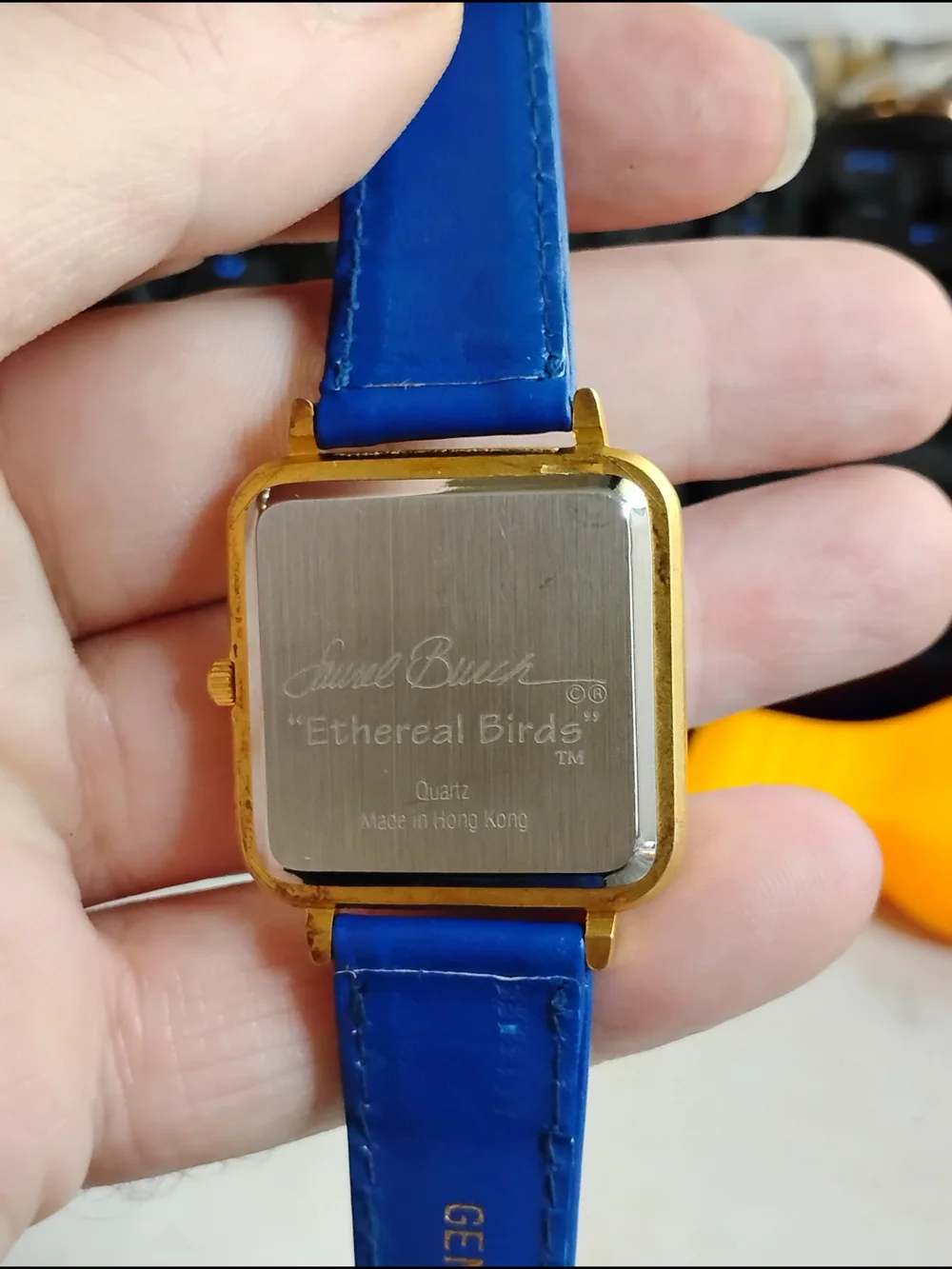 Laurel Burch Blue Bird Square Watch - Blue Strap